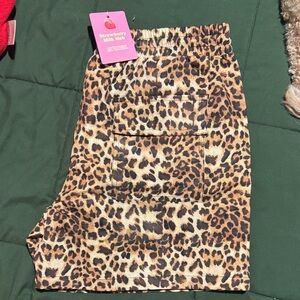 Strawberry Milk Mob Leopard Print Swim Trunks